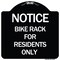 Signmission Bike Rack for Residents Heavy-Gauge Aluminum Architectural Sign, 18" x 18", BW-1818-23530 A-DES-BW-1818-23530 - alternate 1